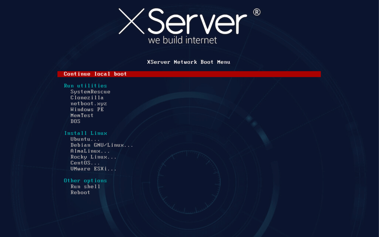 New boot menu